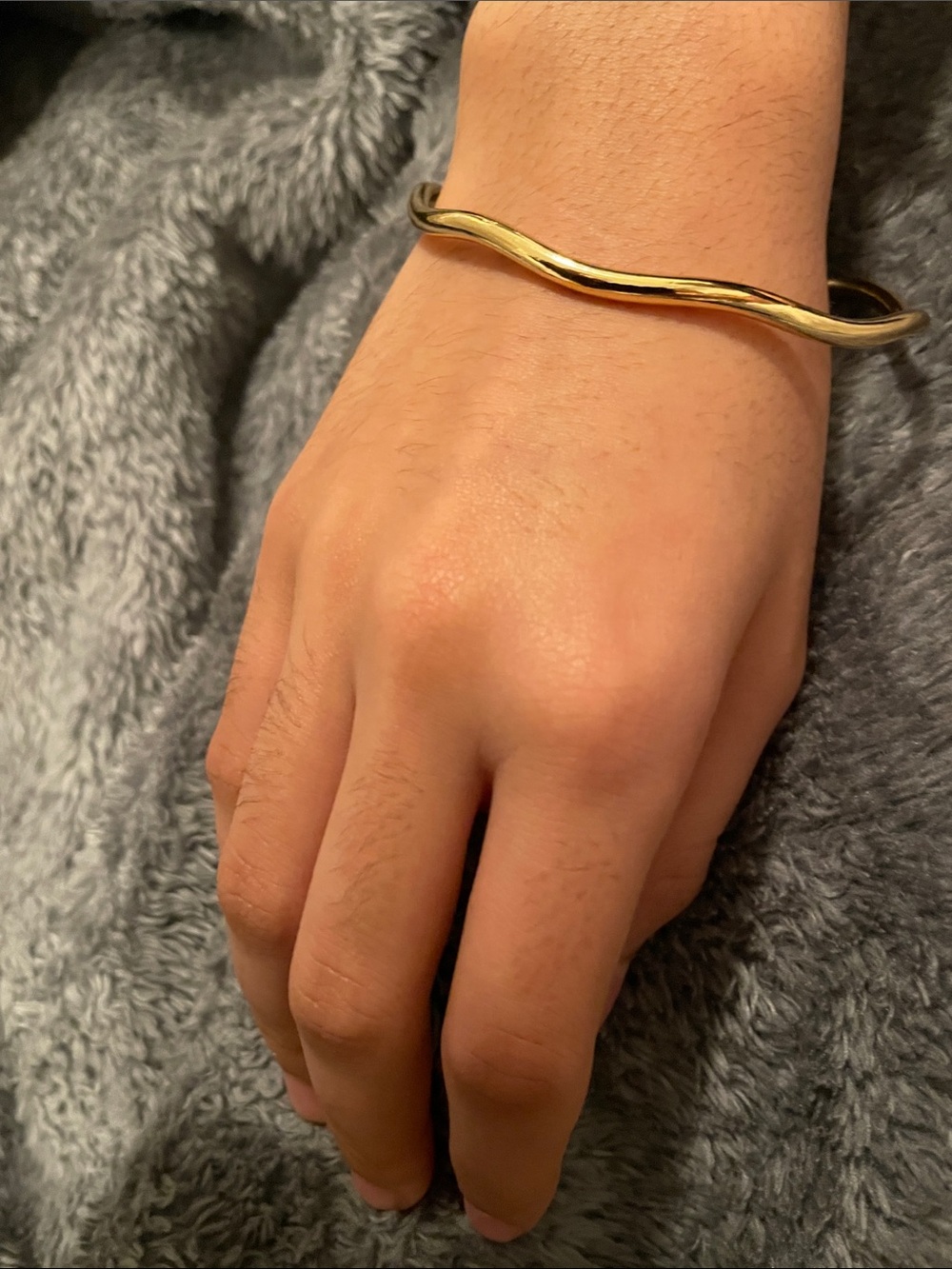 Gold vermeil Wavy Bangle Bracelet - Women Jewelry